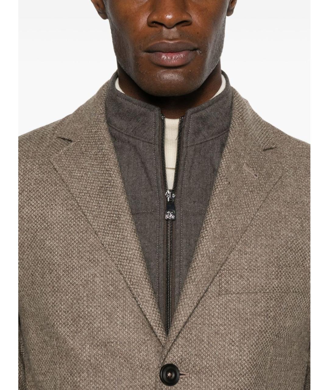 CORNELIANI Бежевый шерстяной пиджак, фото 2