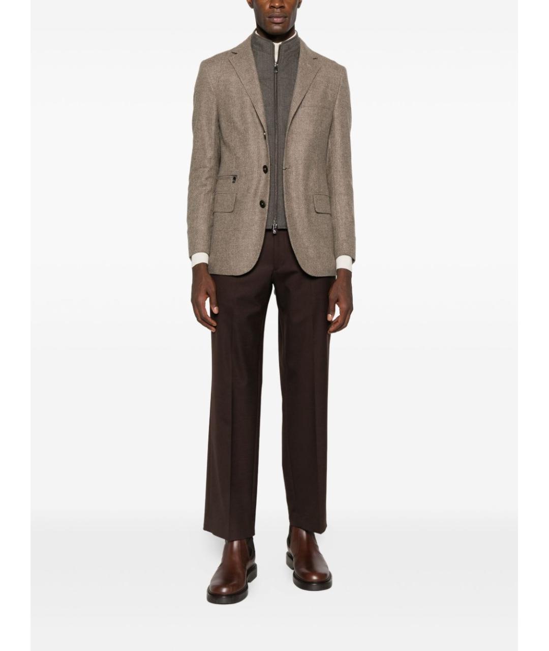 CORNELIANI Бежевый шерстяной пиджак, фото 4