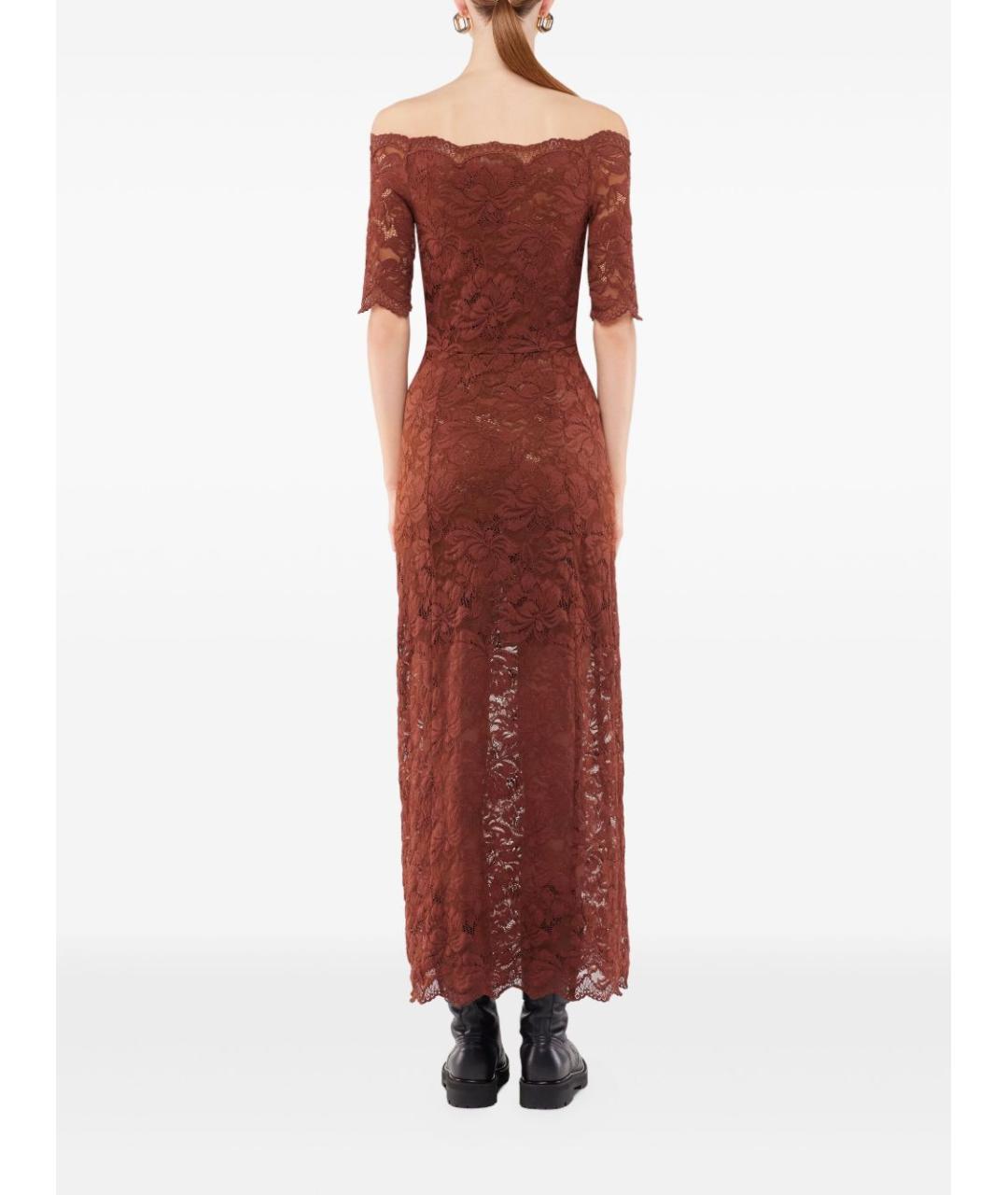 PACO RABANNE Коричневое полиамидовое вечернее платье, фото 5