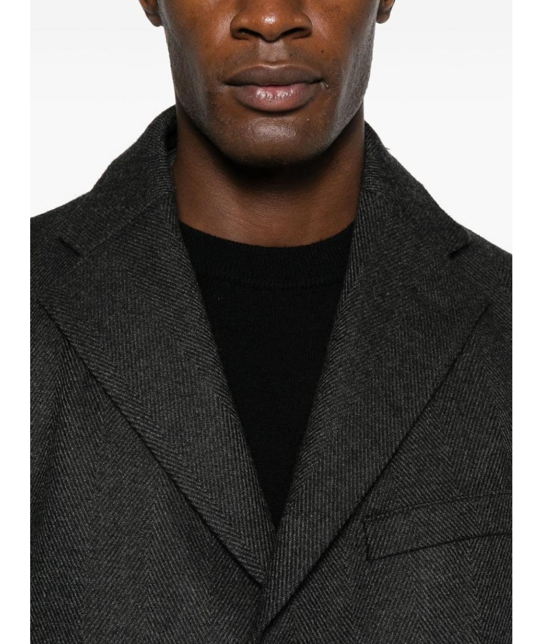 CORNELIANI Серое шерстяное пальто, фото 2