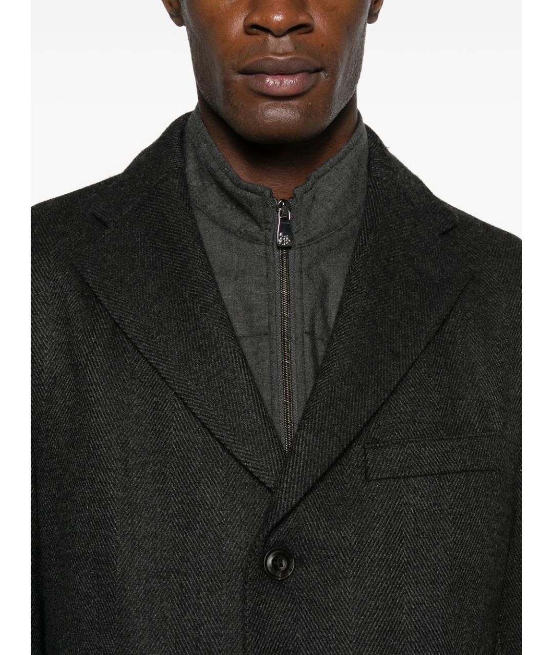 CORNELIANI Серое шерстяное пальто, фото 4