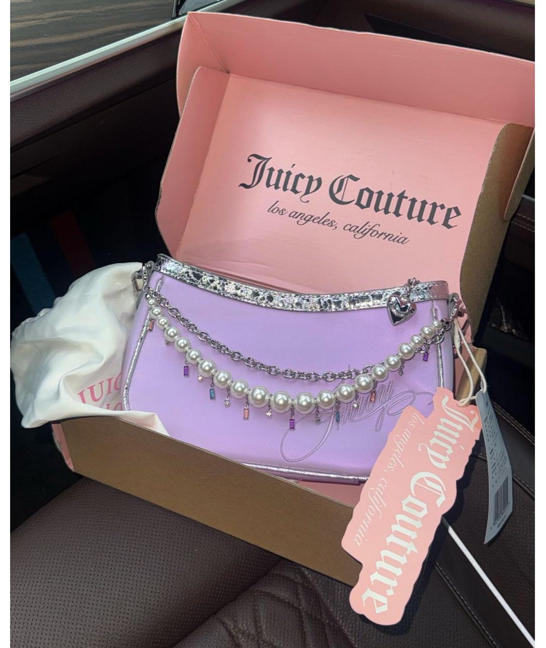 JUICY COUTURE Фиолетовая тканевая сумка с короткими ручками, фото 2