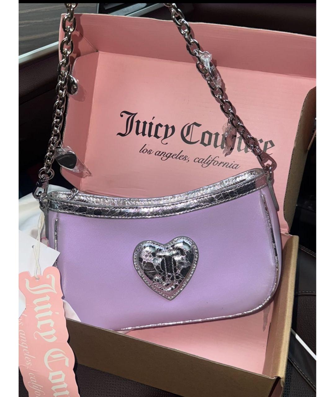 JUICY COUTURE Фиолетовая тканевая сумка с короткими ручками, фото 3