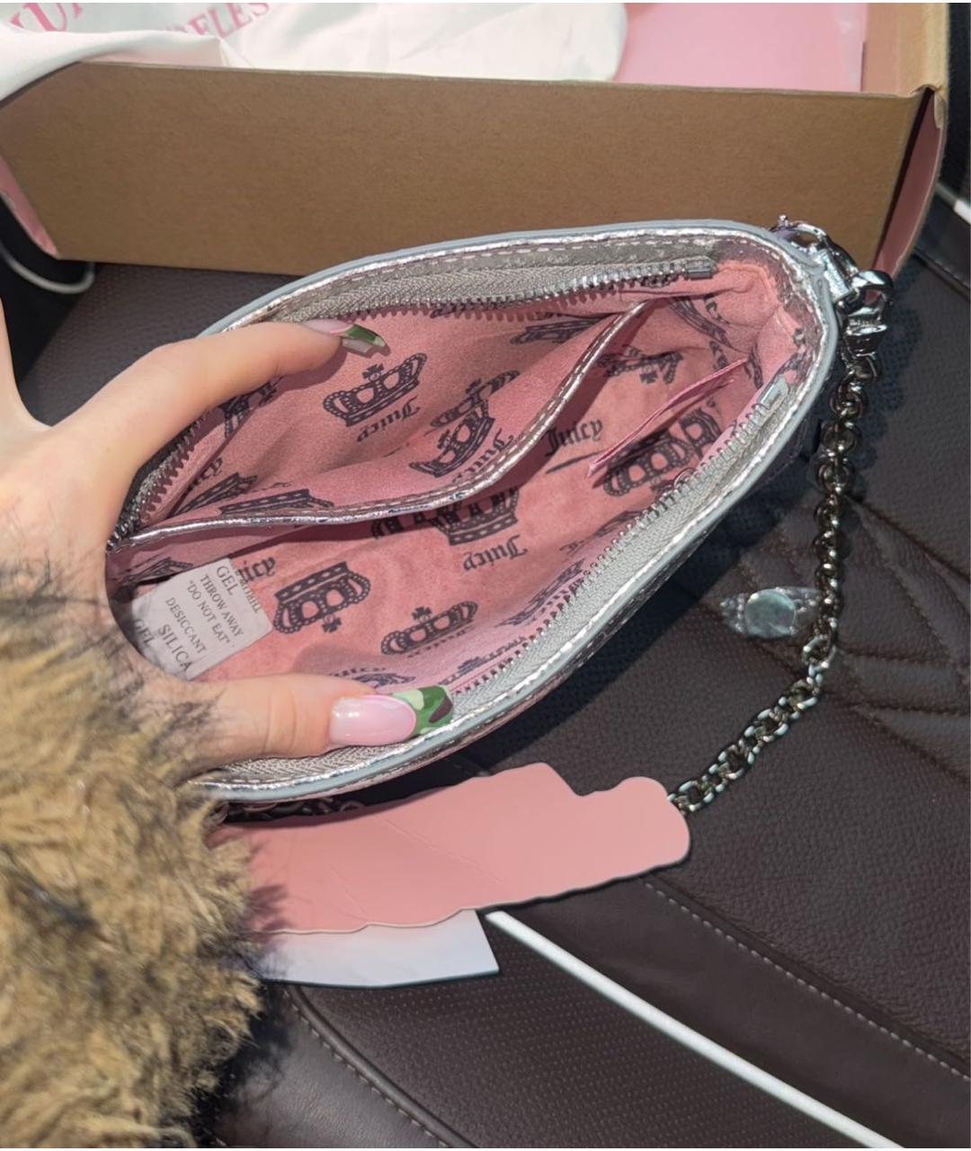 JUICY COUTURE Фиолетовая тканевая сумка с короткими ручками, фото 5