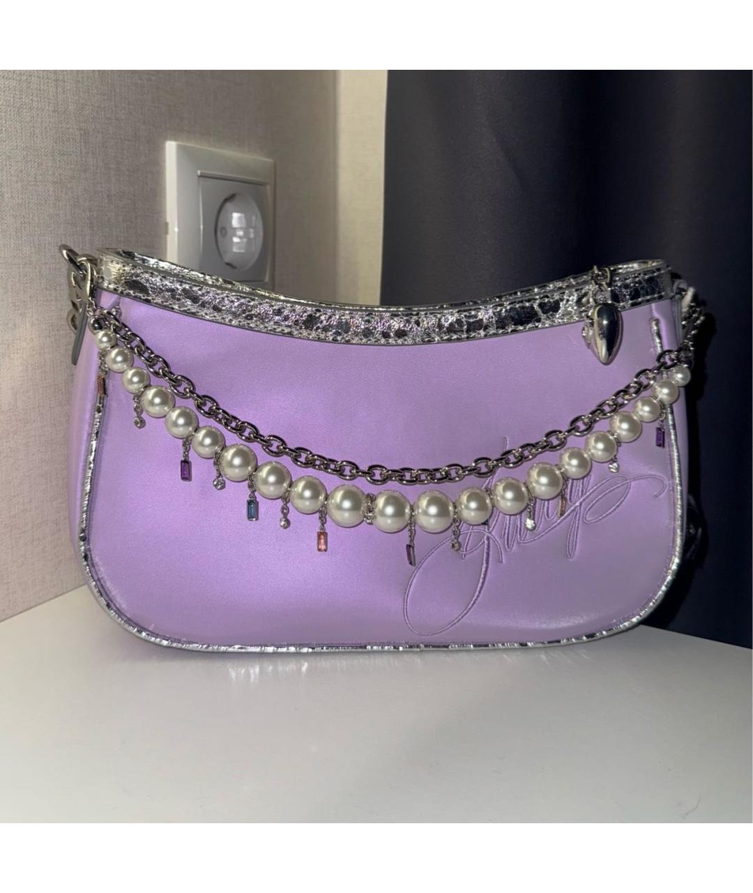 JUICY COUTURE Фиолетовая тканевая сумка с короткими ручками, фото 6