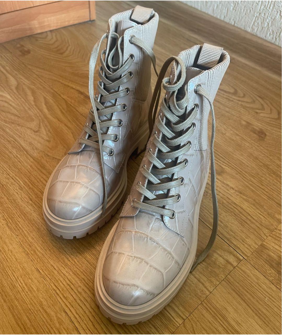 GIANVITO ROSSI Бежевые ботинки из лакированной кожи, фото 3