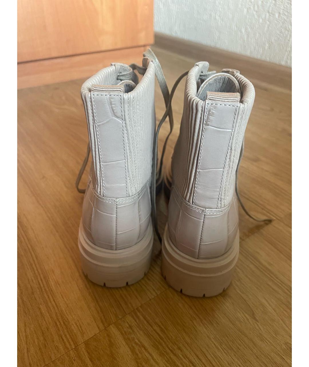 GIANVITO ROSSI Бежевые ботинки из лакированной кожи, фото 4