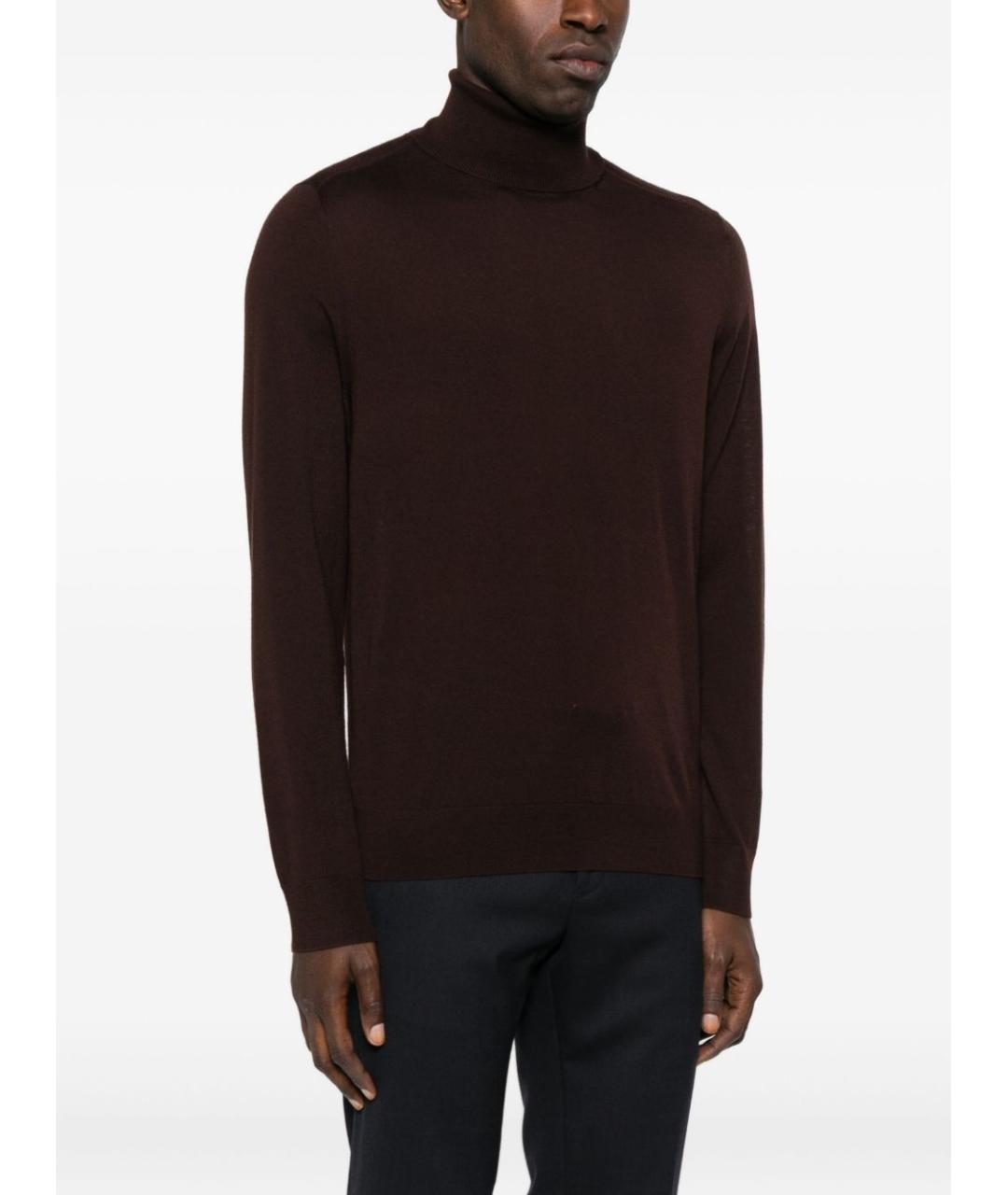 PAUL SMITH Бордовый шерстяной джемпер / свитер, фото 2