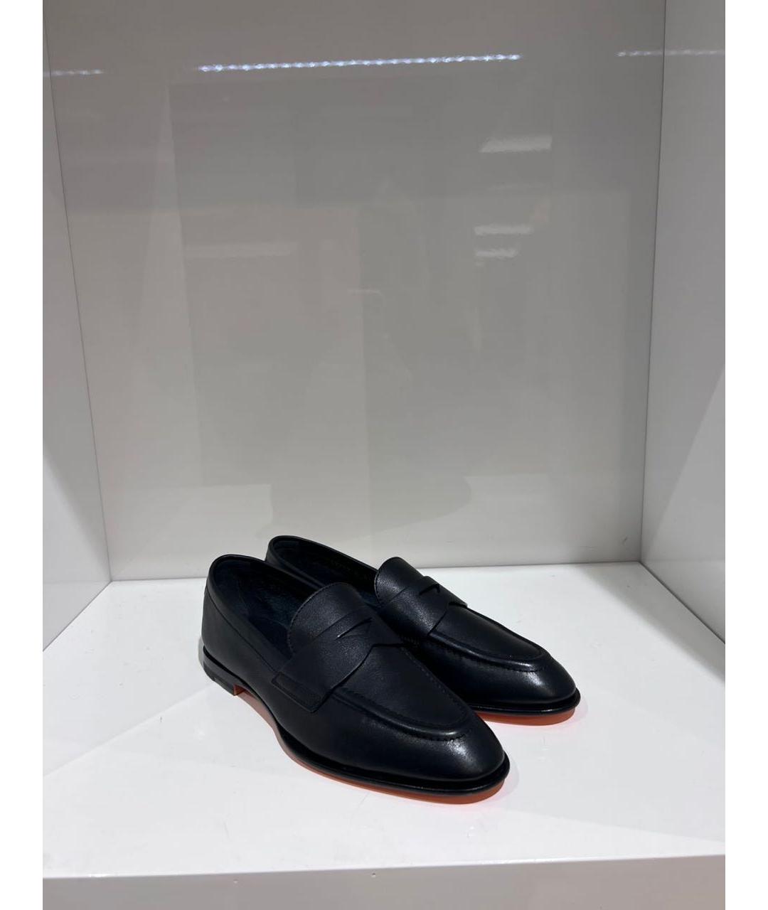 SANTONI Черные кожаные лоферы, фото 2