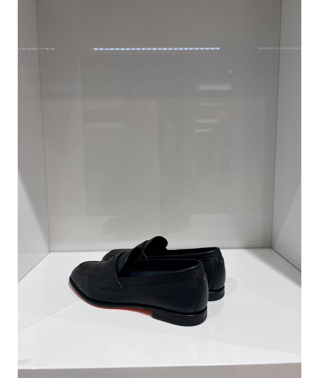 SANTONI Черные кожаные лоферы, фото 3