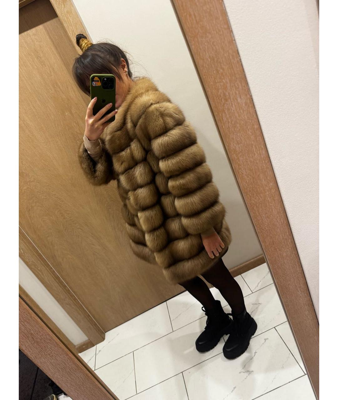 Fabio Gavazzi Коричневая меховая шуба, фото 6