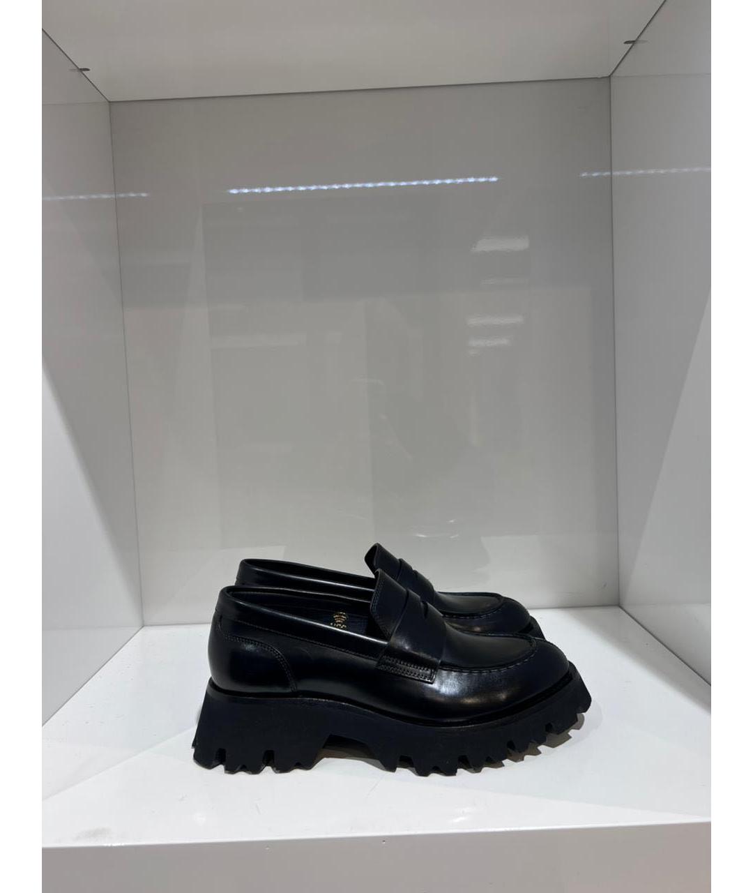 SANTONI Черные кожаные лоферы, фото 4