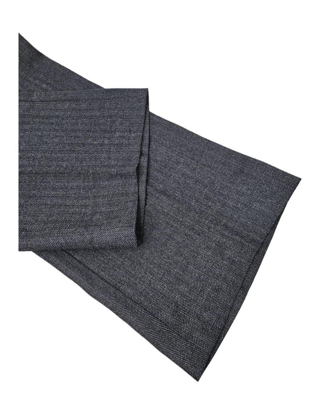 GIORGIO ARMANI Серые шерстяные прямые брюки, фото 3