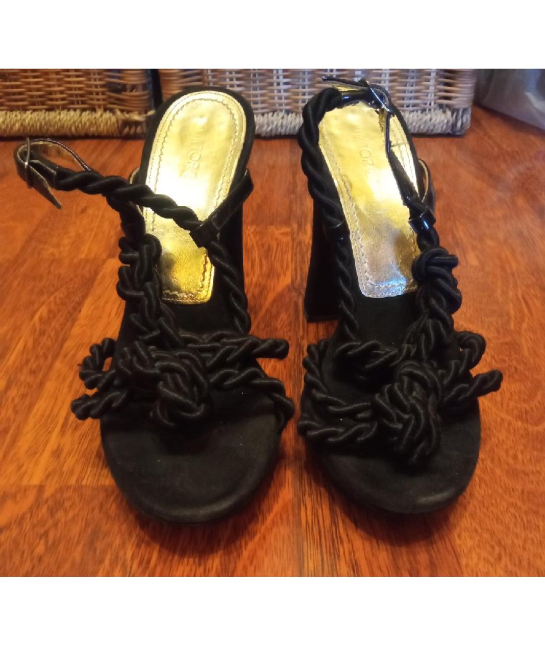 VIKTOR & ROLF Черные текстильные босоножки, фото 2