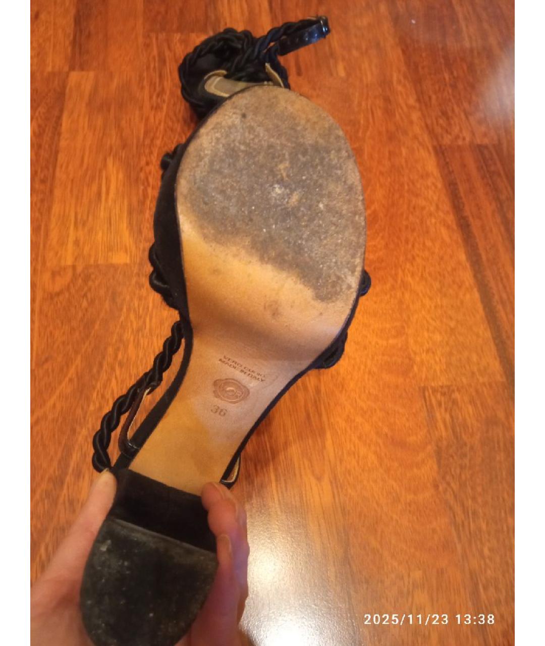 VIKTOR & ROLF Черные текстильные босоножки, фото 6