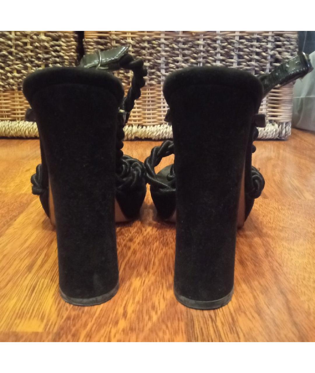 VIKTOR & ROLF Черные текстильные босоножки, фото 4