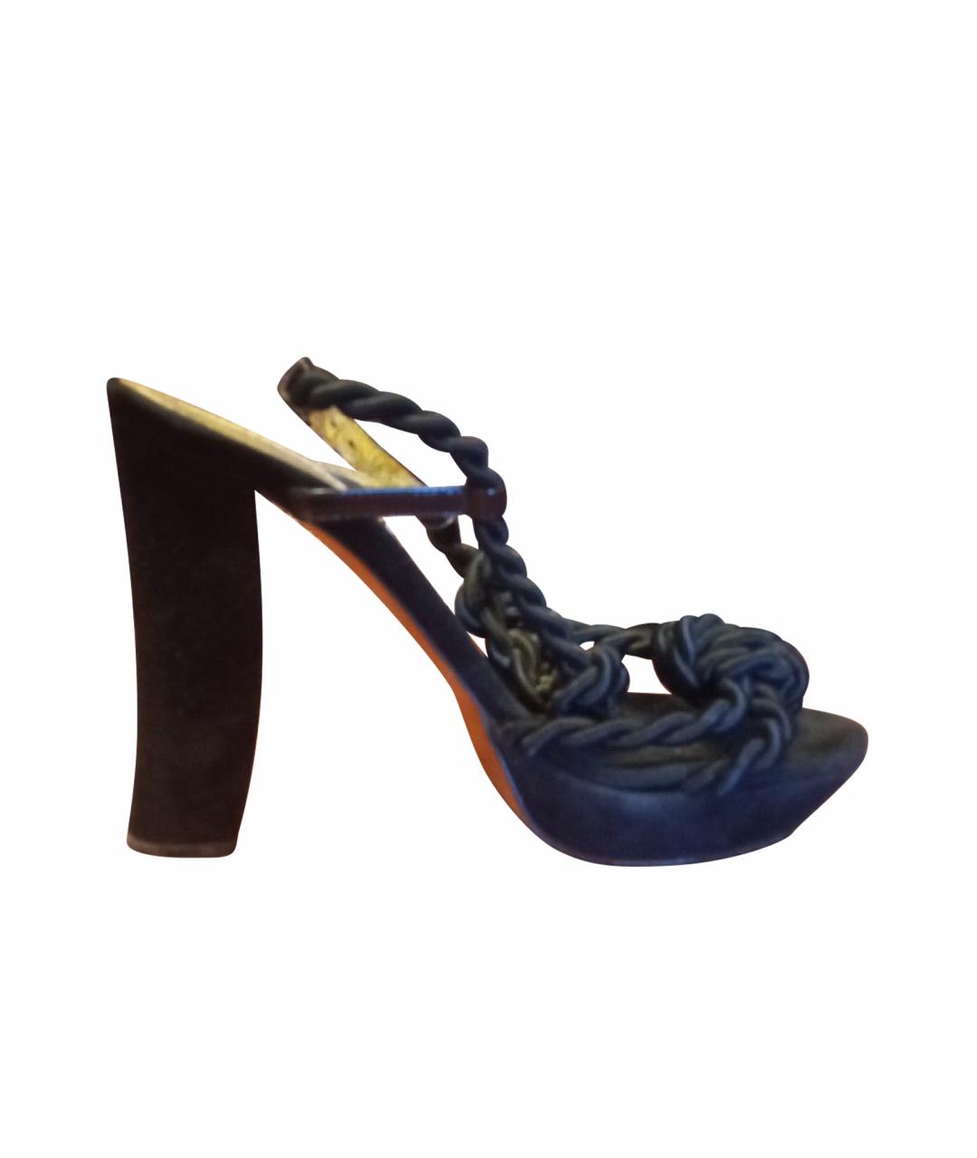 VIKTOR & ROLF Черные текстильные босоножки, фото 1