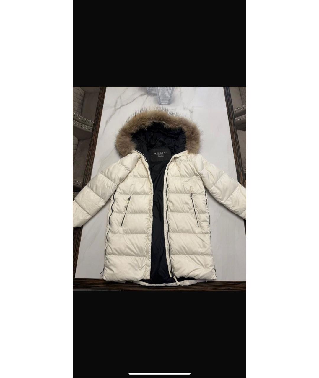 WEEKEND MAX MARA Белый полиамидовый пуховик, фото 2
