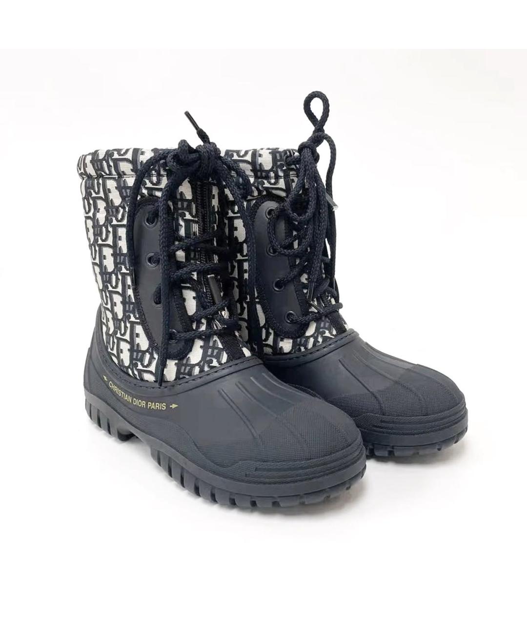 CHRISTIAN DIOR Темно-синие резиновые ботинки, фото 2