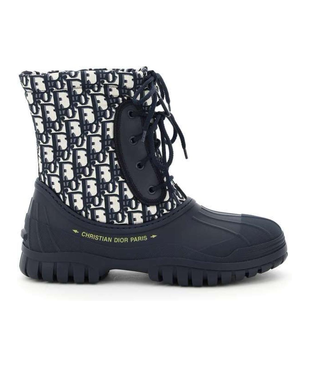 CHRISTIAN DIOR Темно-синие резиновые ботинки, фото 1