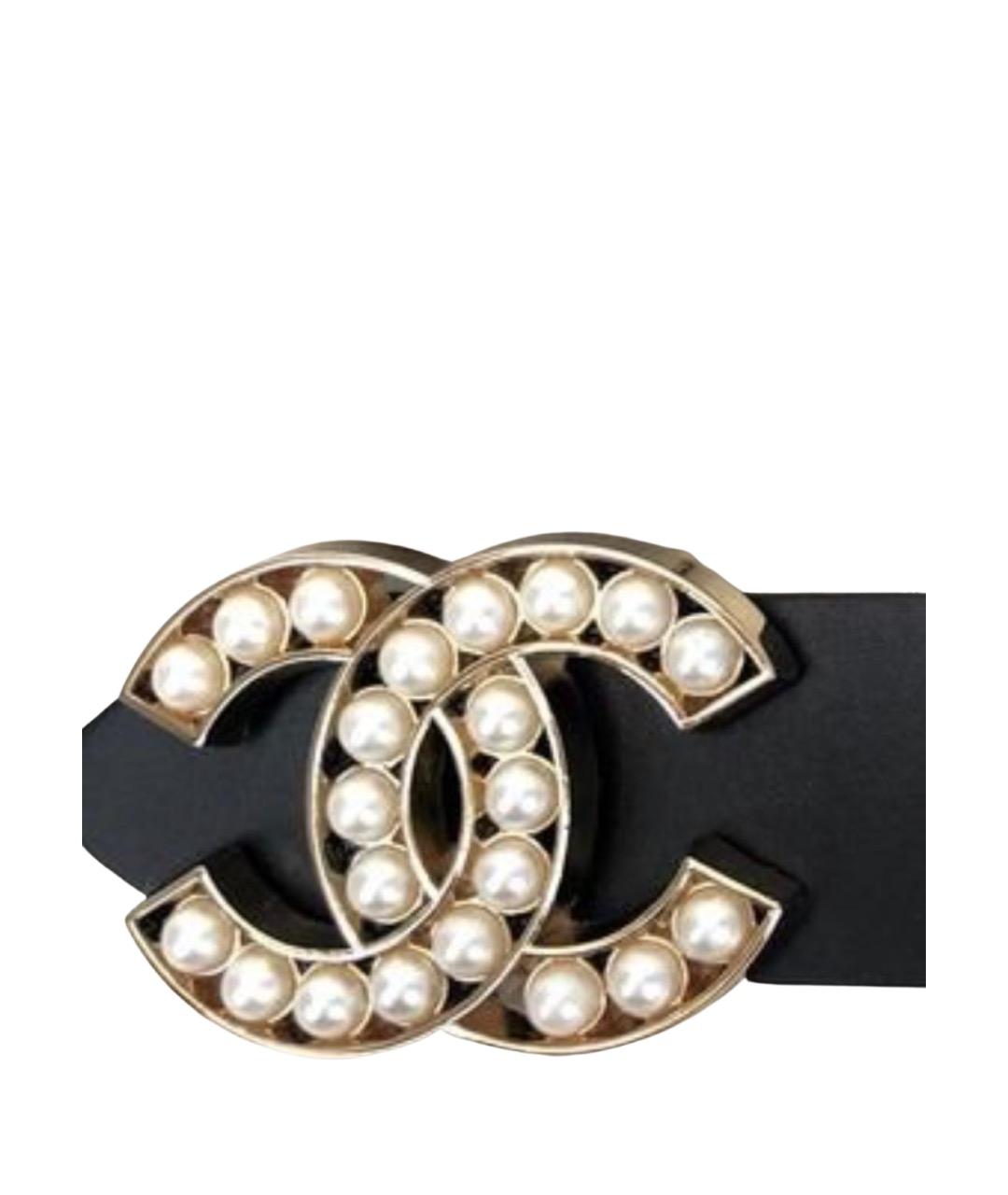 CHANEL Черный кожаный ремень, фото 1