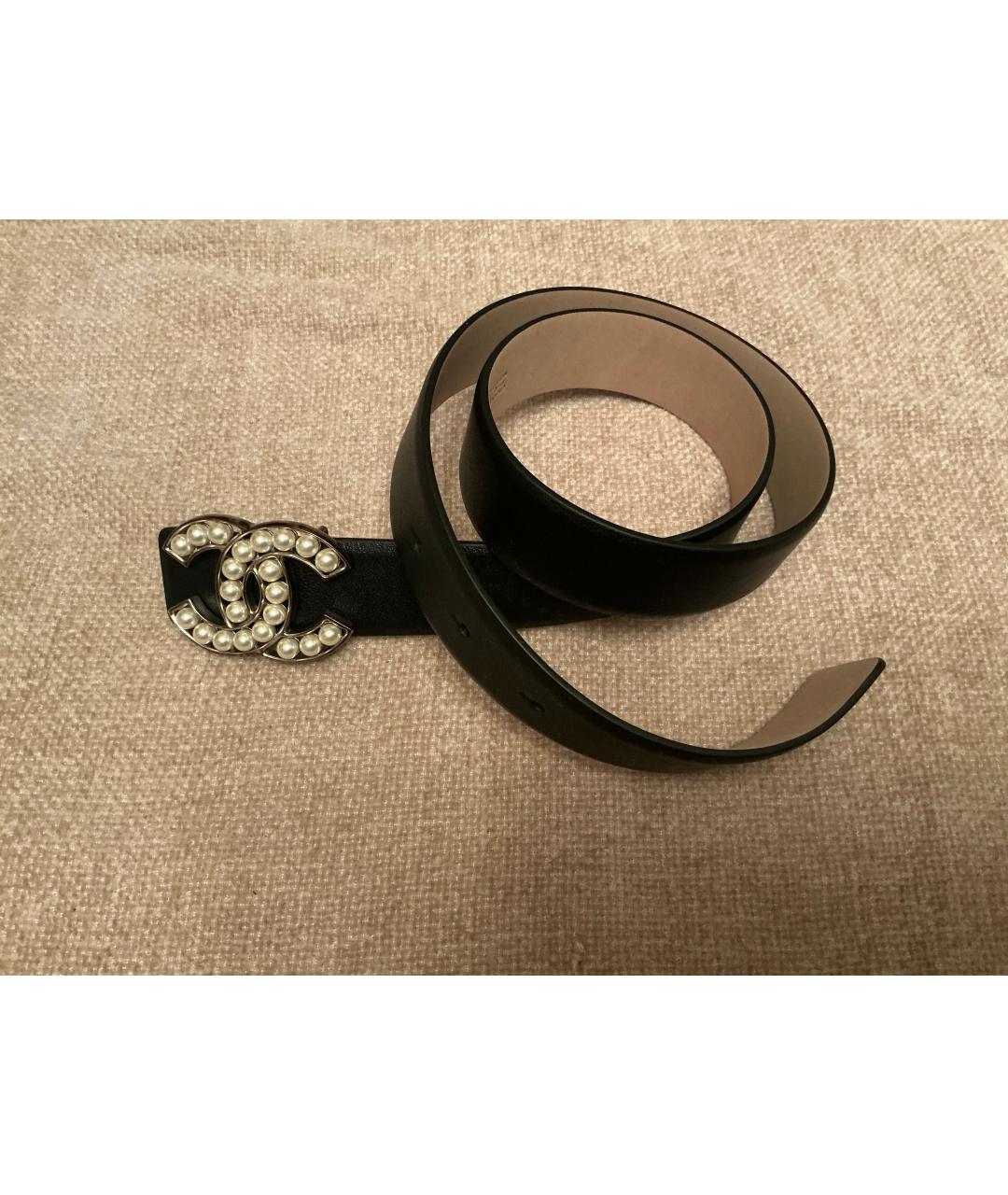 CHANEL Черный кожаный ремень, фото 2