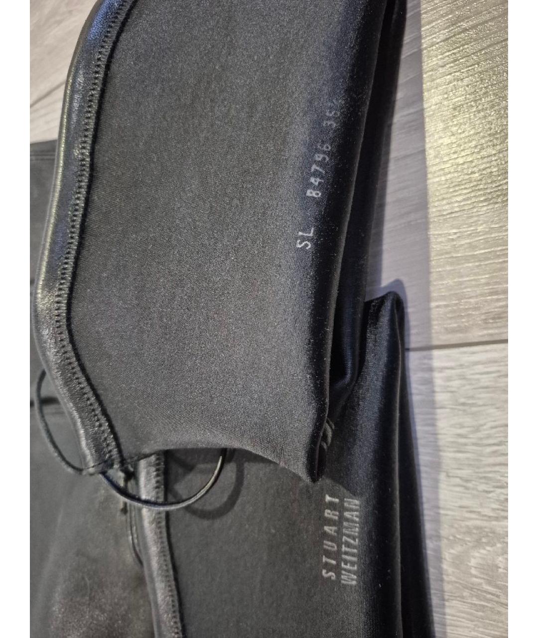 STUART WEITZMAN Черные кожаные ботфорты, фото 5