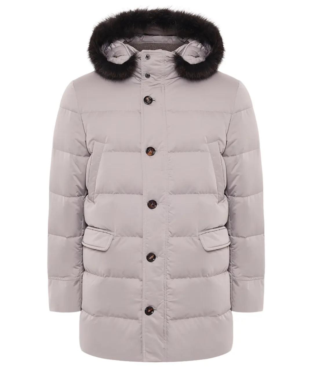 MOORER Серый пуховик, фото 1