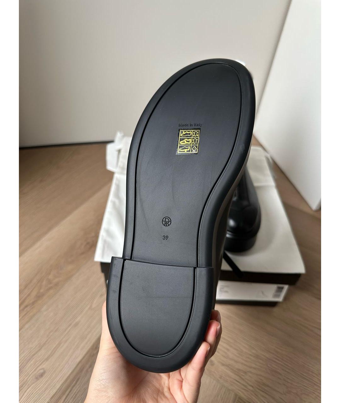 THE ROW Черные кожаные ботинки, фото 8