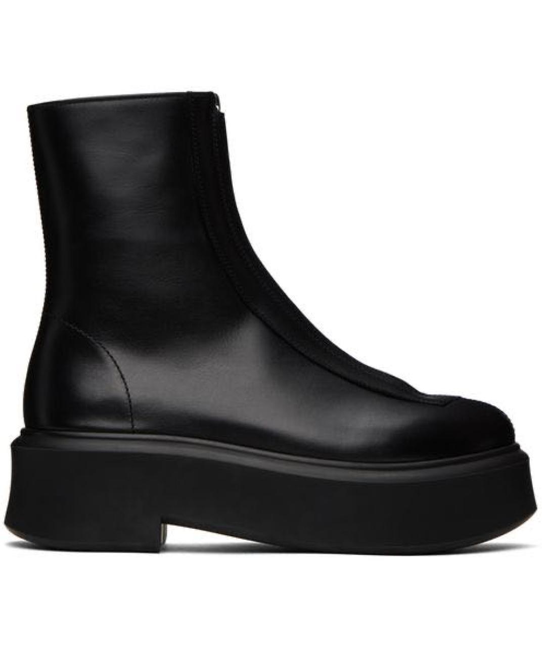 THE ROW Черные кожаные ботинки, фото 1