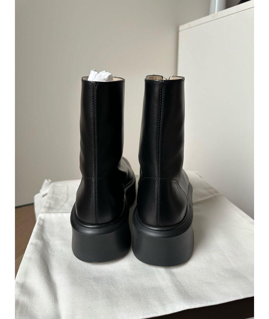 THE ROW Черные кожаные ботинки, фото 4