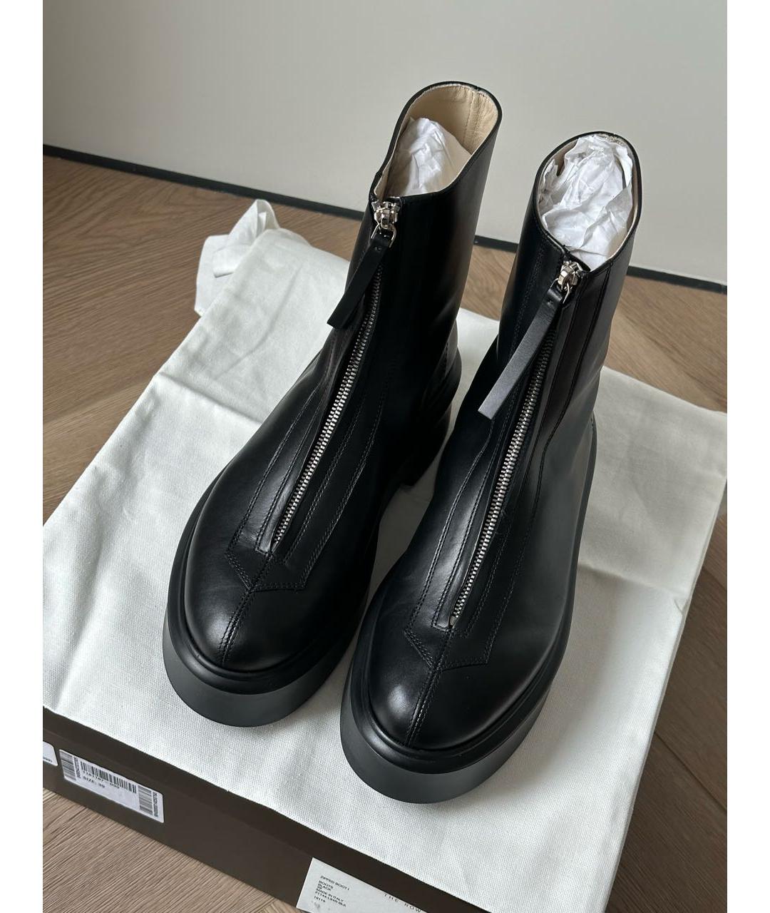 THE ROW Черные кожаные ботинки, фото 2