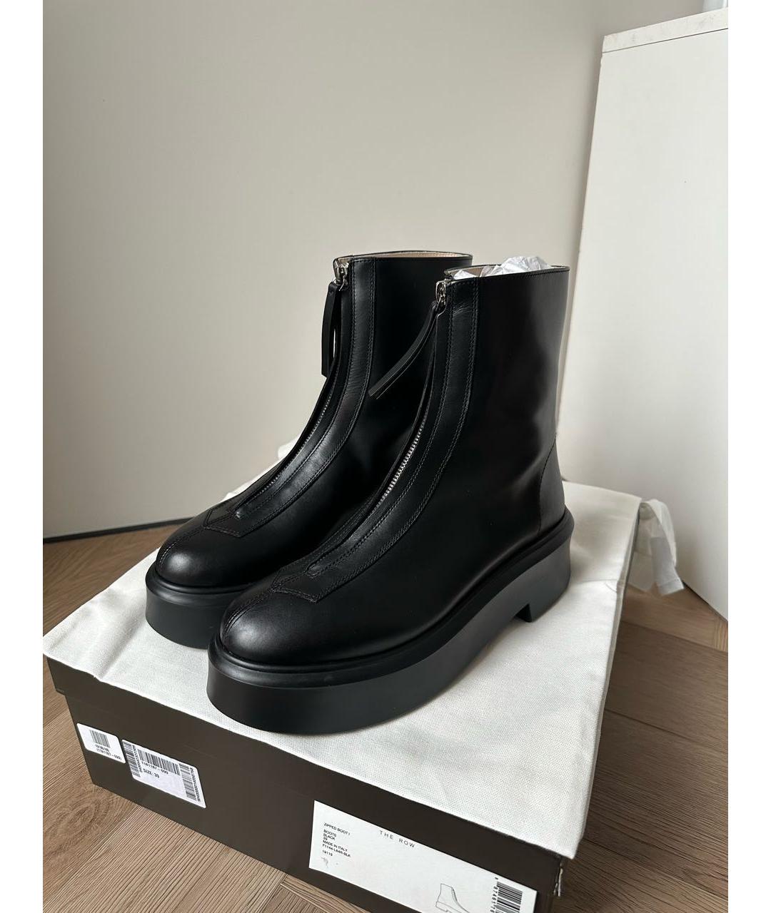 THE ROW Черные кожаные ботинки, фото 5