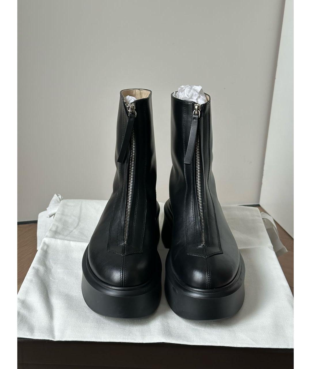 THE ROW Черные кожаные ботинки, фото 3