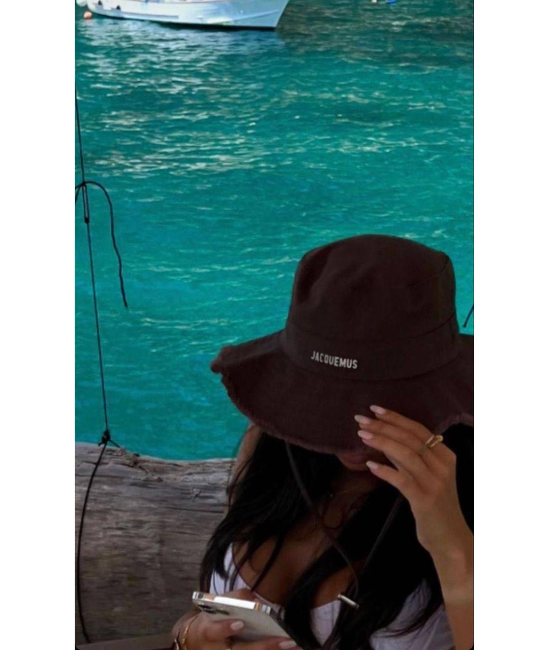 JACQUEMUS Коричневая хлопковая панама, фото 7