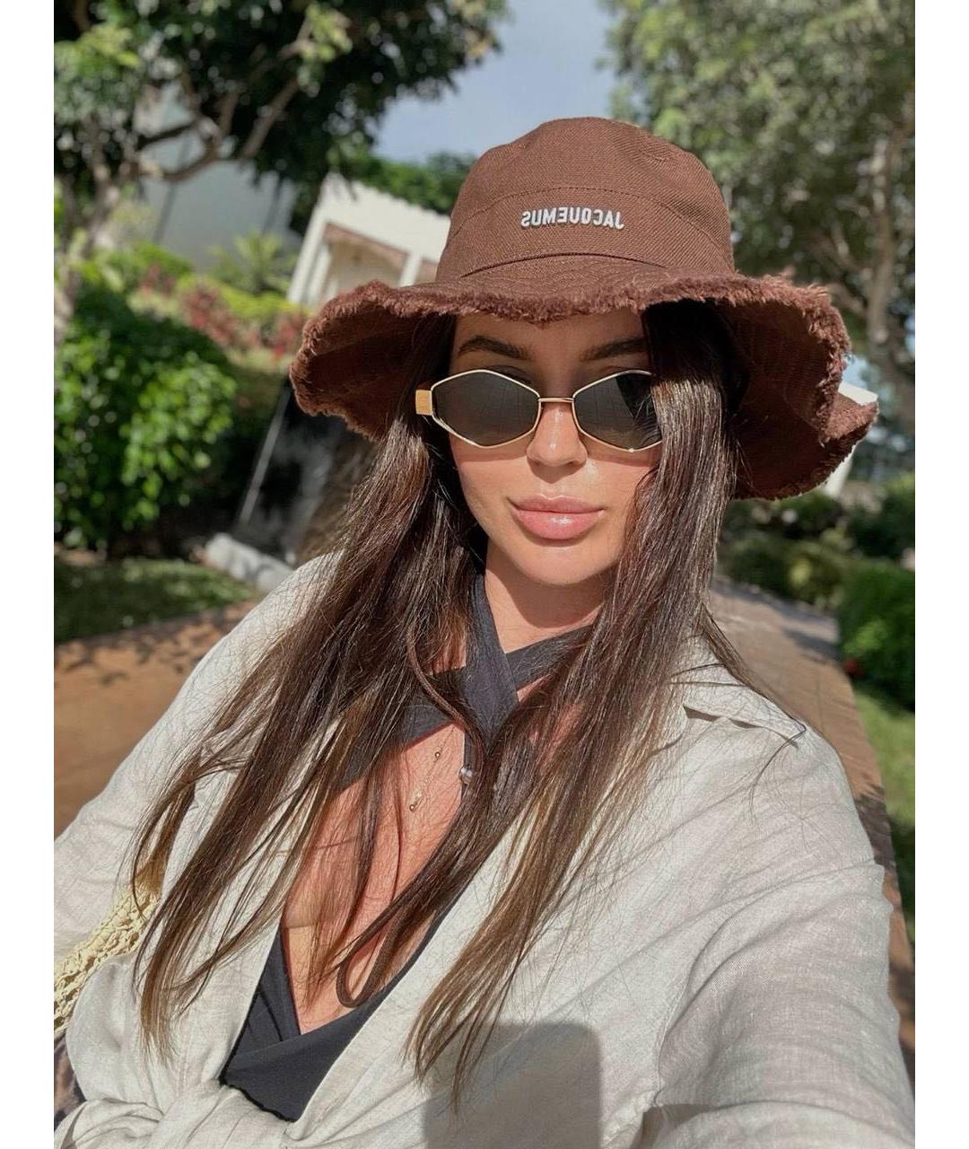 JACQUEMUS Коричневая хлопковая панама, фото 5