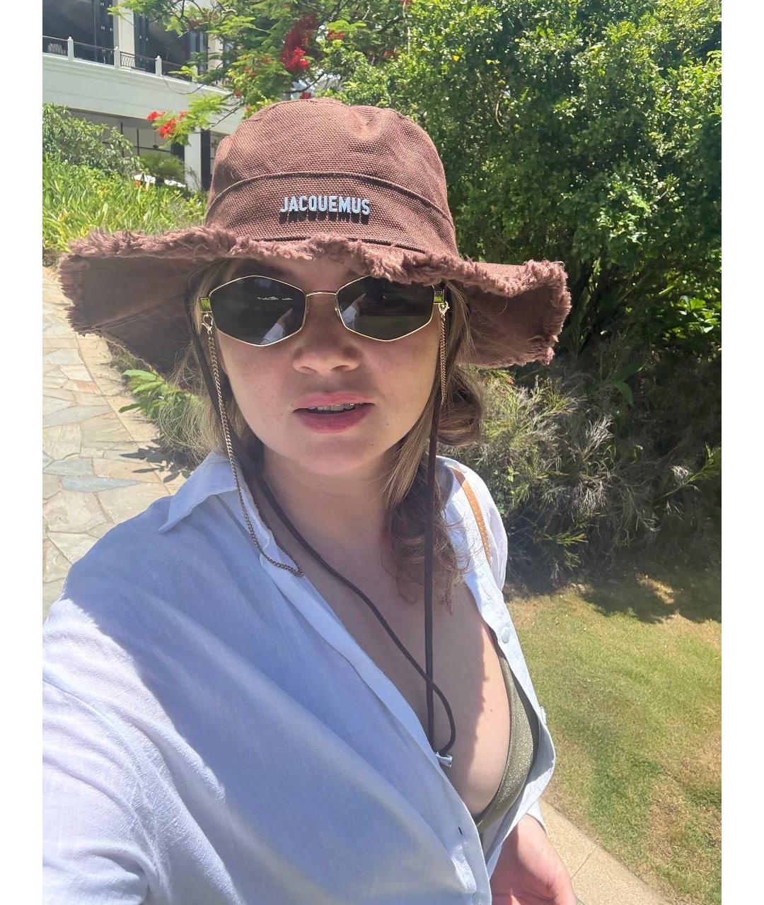 JACQUEMUS Коричневая хлопковая панама, фото 3