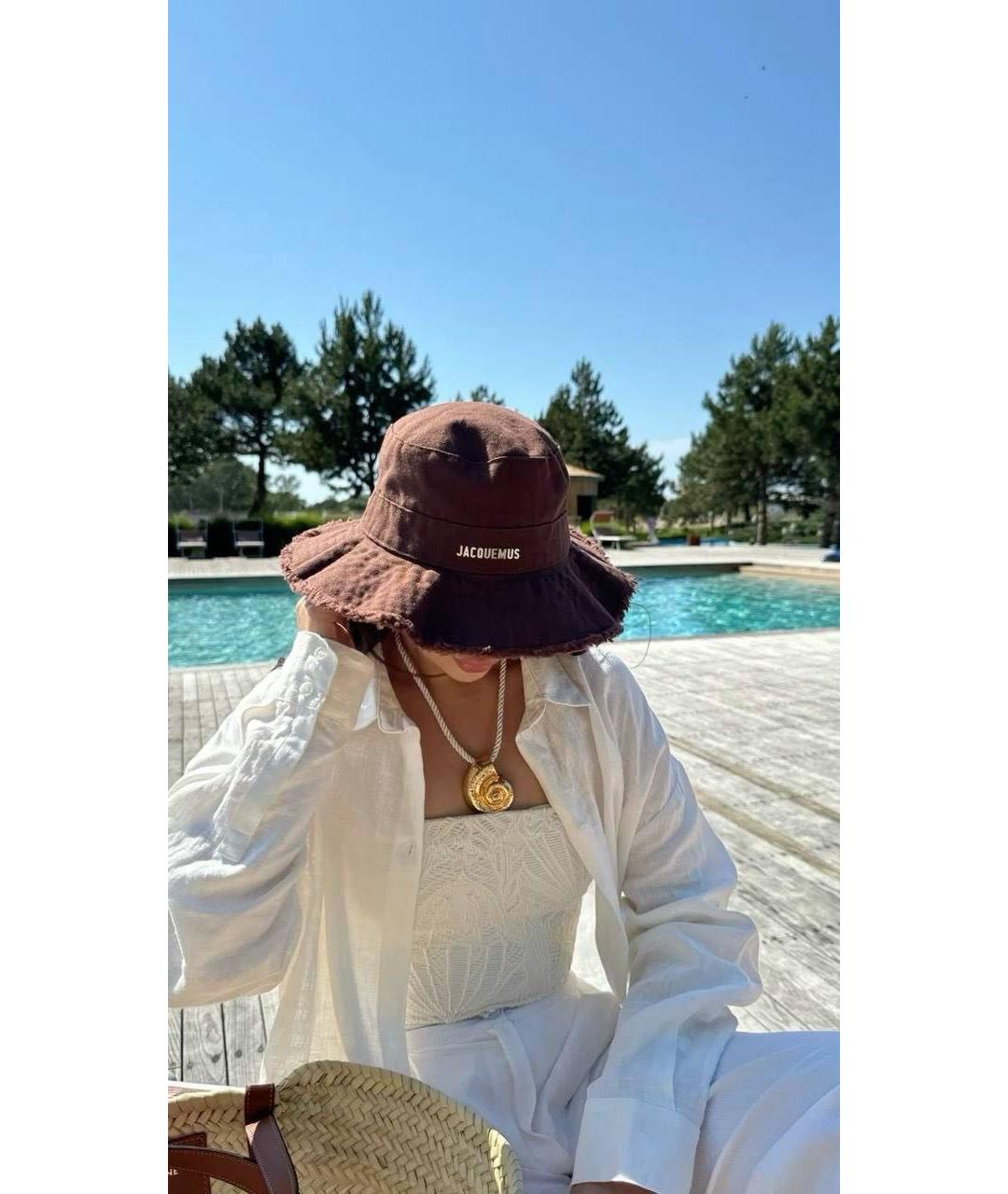 JACQUEMUS Коричневая хлопковая панама, фото 2