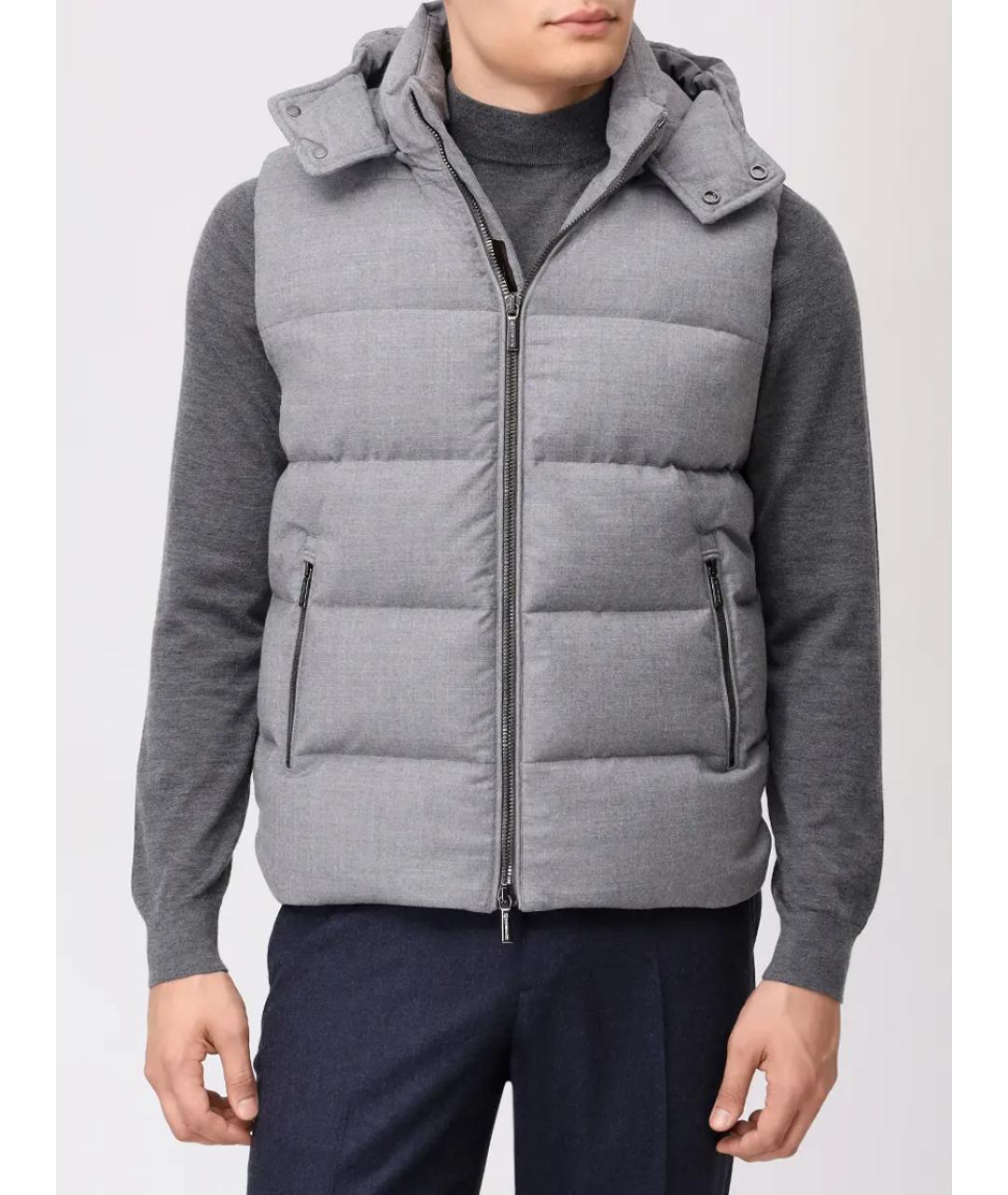 MOORER Серый шерстяной жилет, фото 4