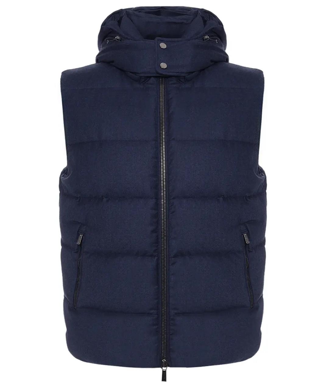 MOORER Синий шерстяной жилет, фото 1