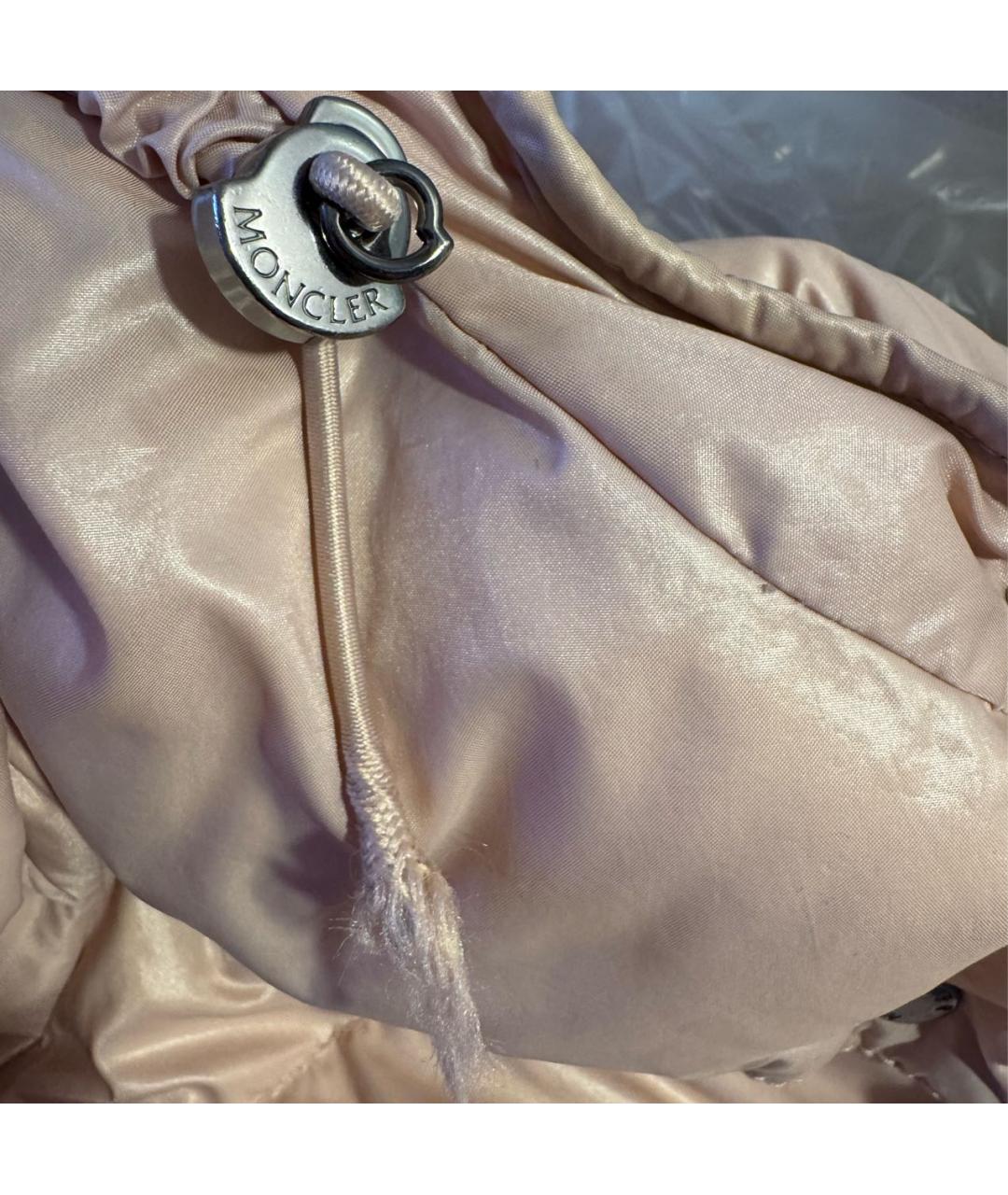 MONCLER Розовый полиамидовый пуховик, фото 7