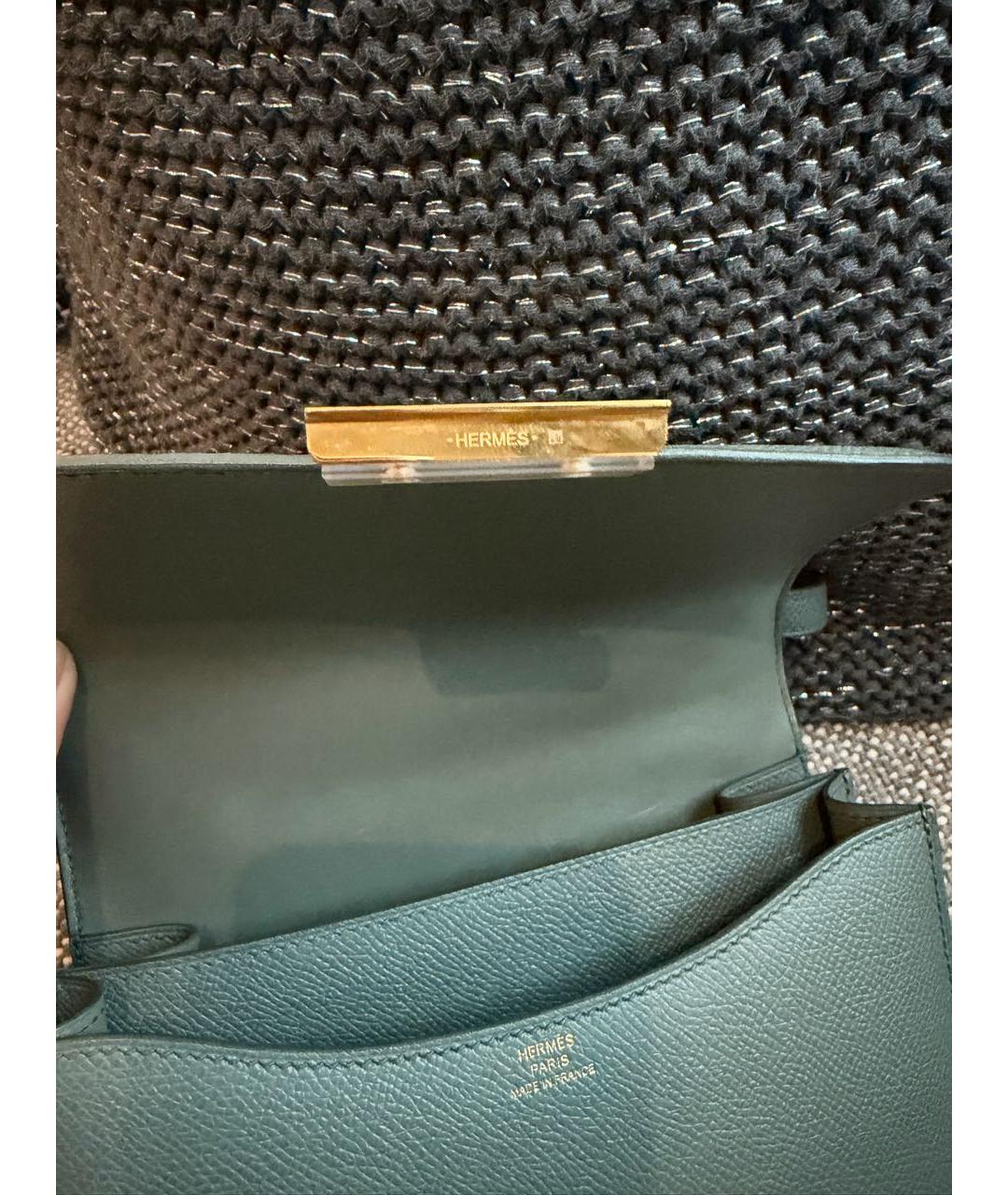 HERMES Хаки кожаная сумка через плечо, фото 5