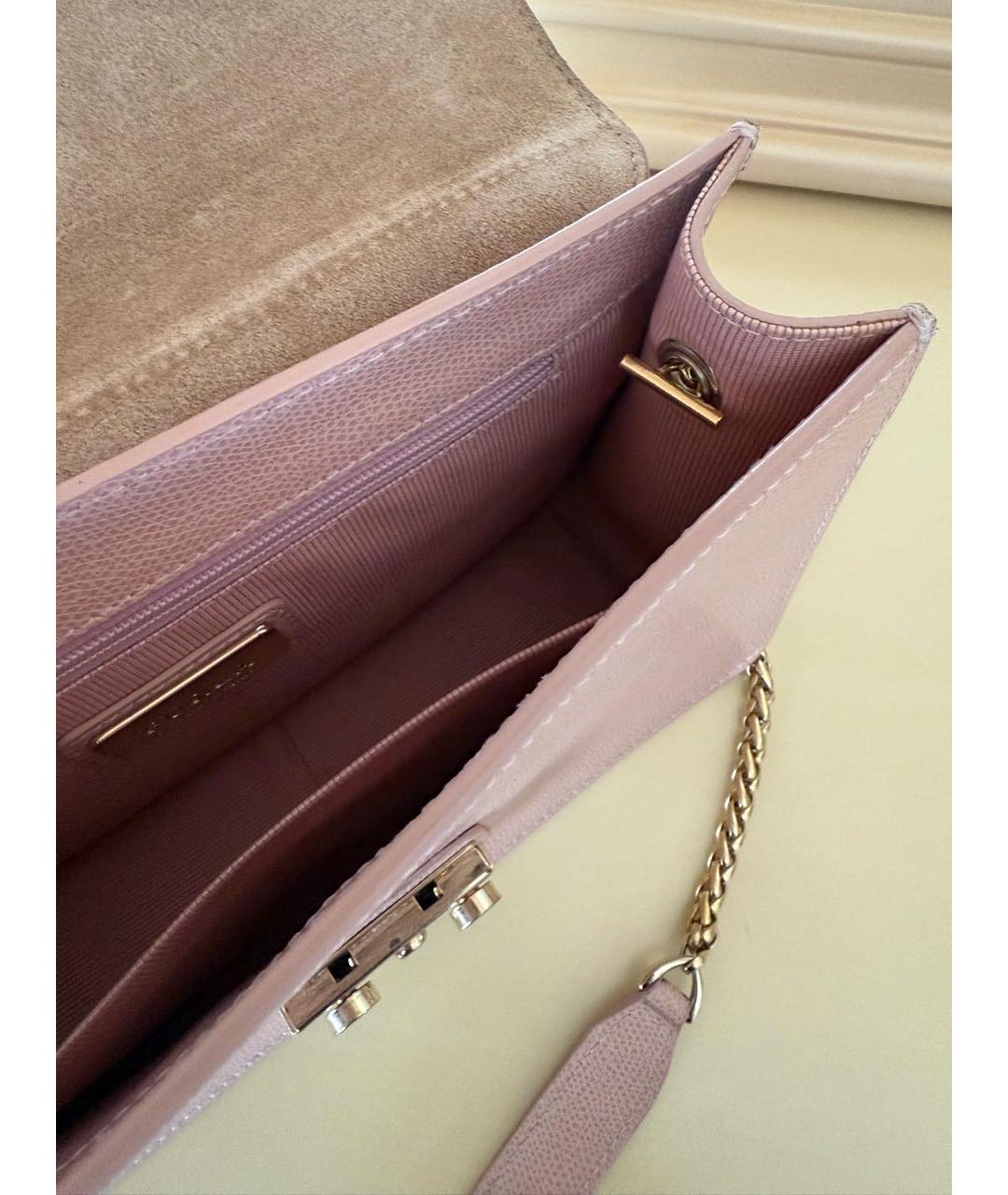 FURLA Розовая кожаная сумка через плечо, фото 4