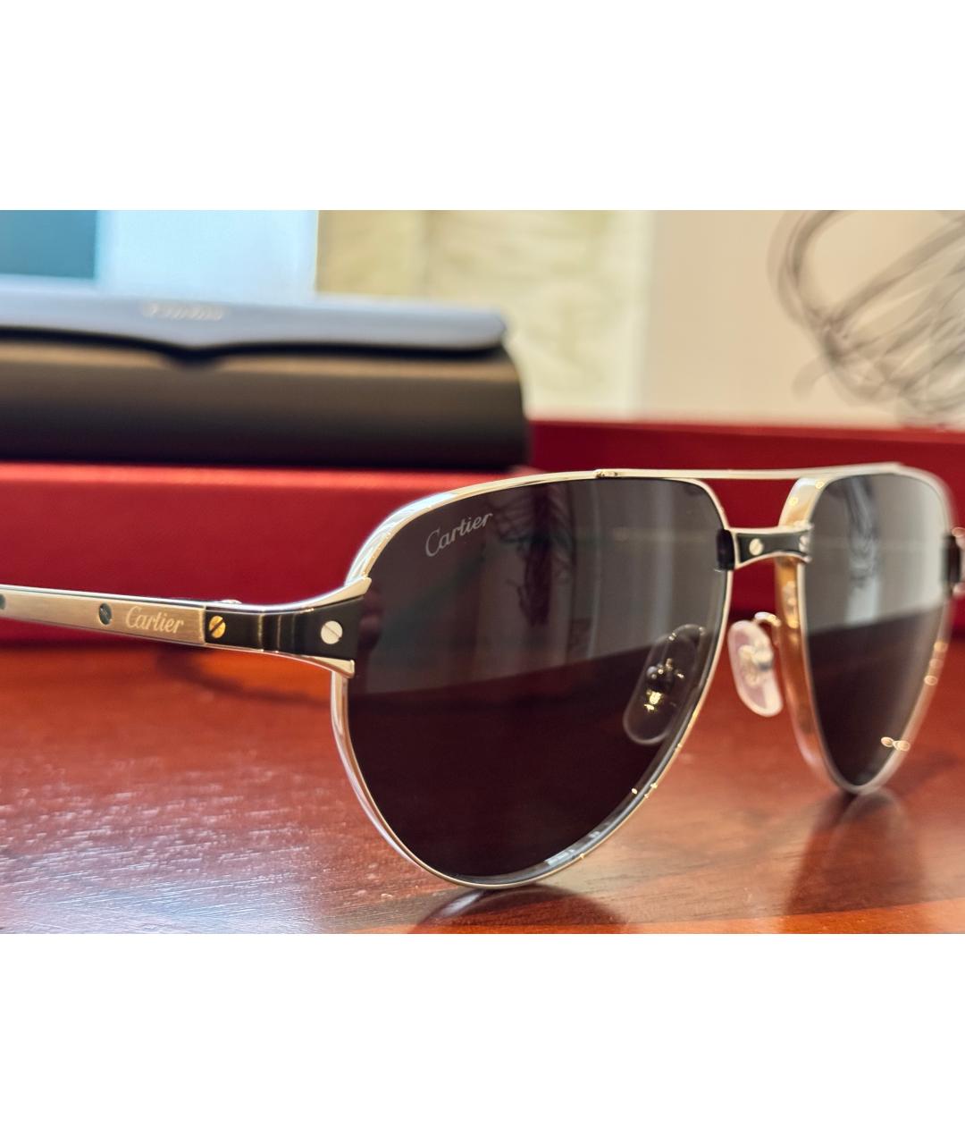 CARTIER Серебряные металлические солнцезащитные очки, фото 4