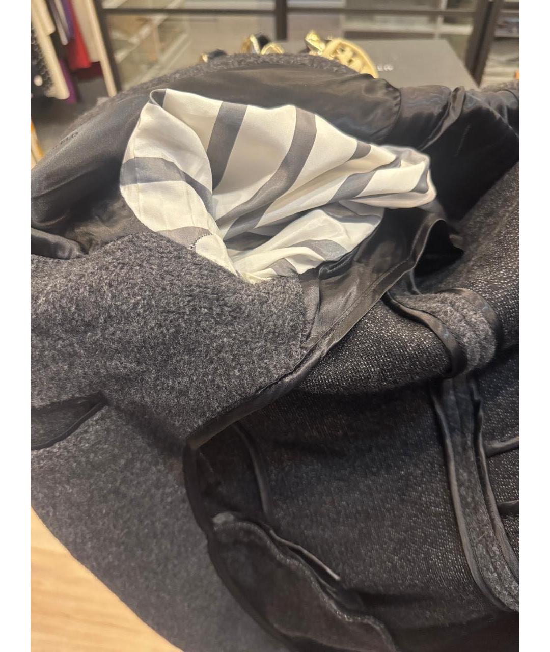 KARL LAGERFELD Серое шерстяное пальто, фото 5