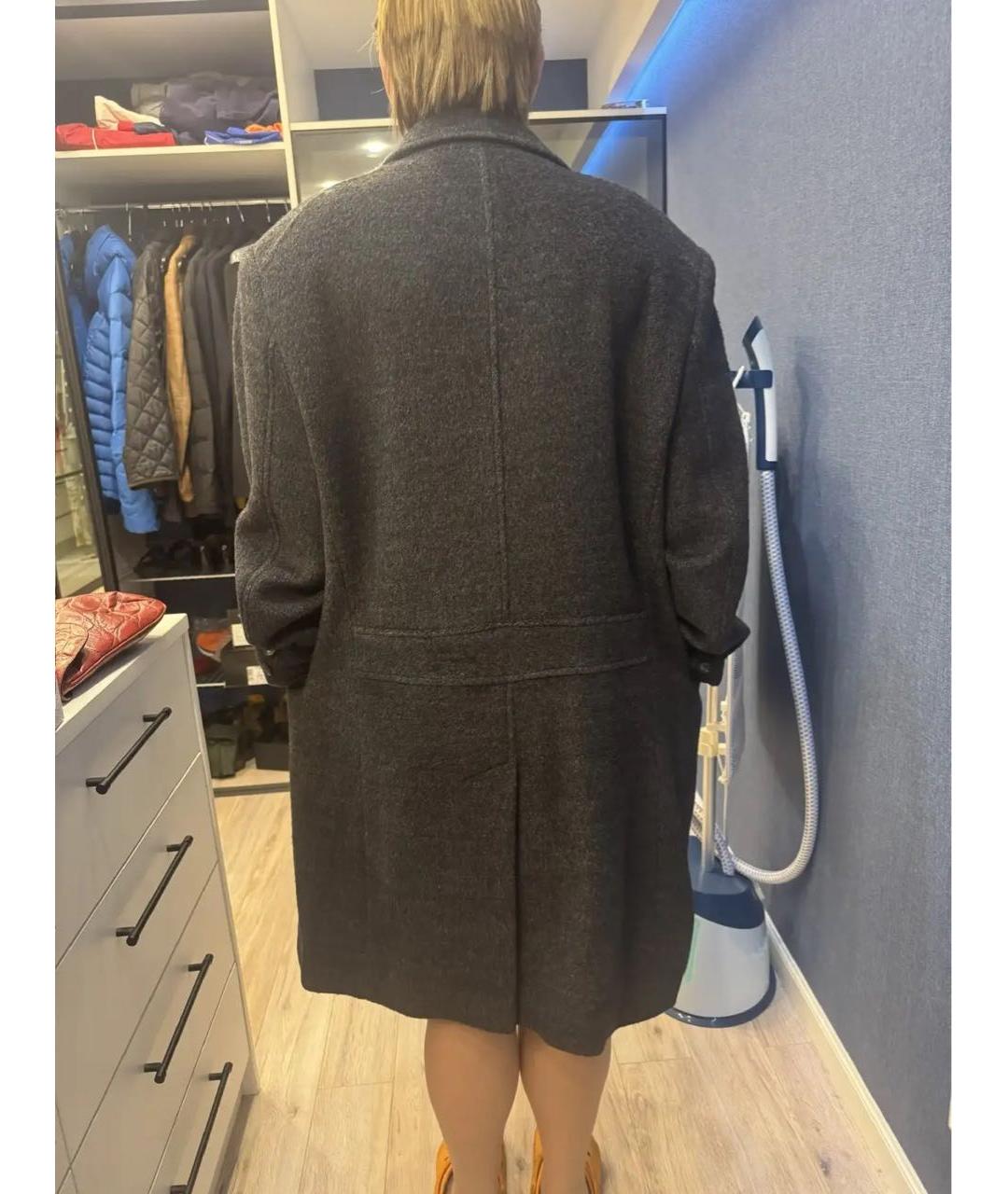 KARL LAGERFELD Серое шерстяное пальто, фото 2