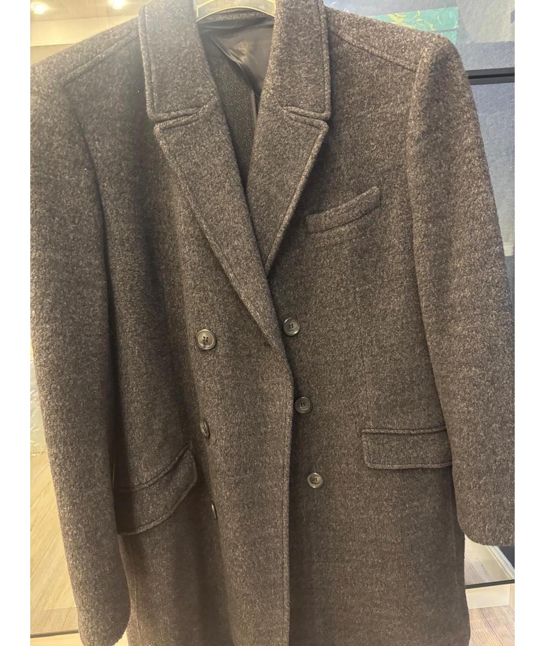 KARL LAGERFELD Серое шерстяное пальто, фото 9