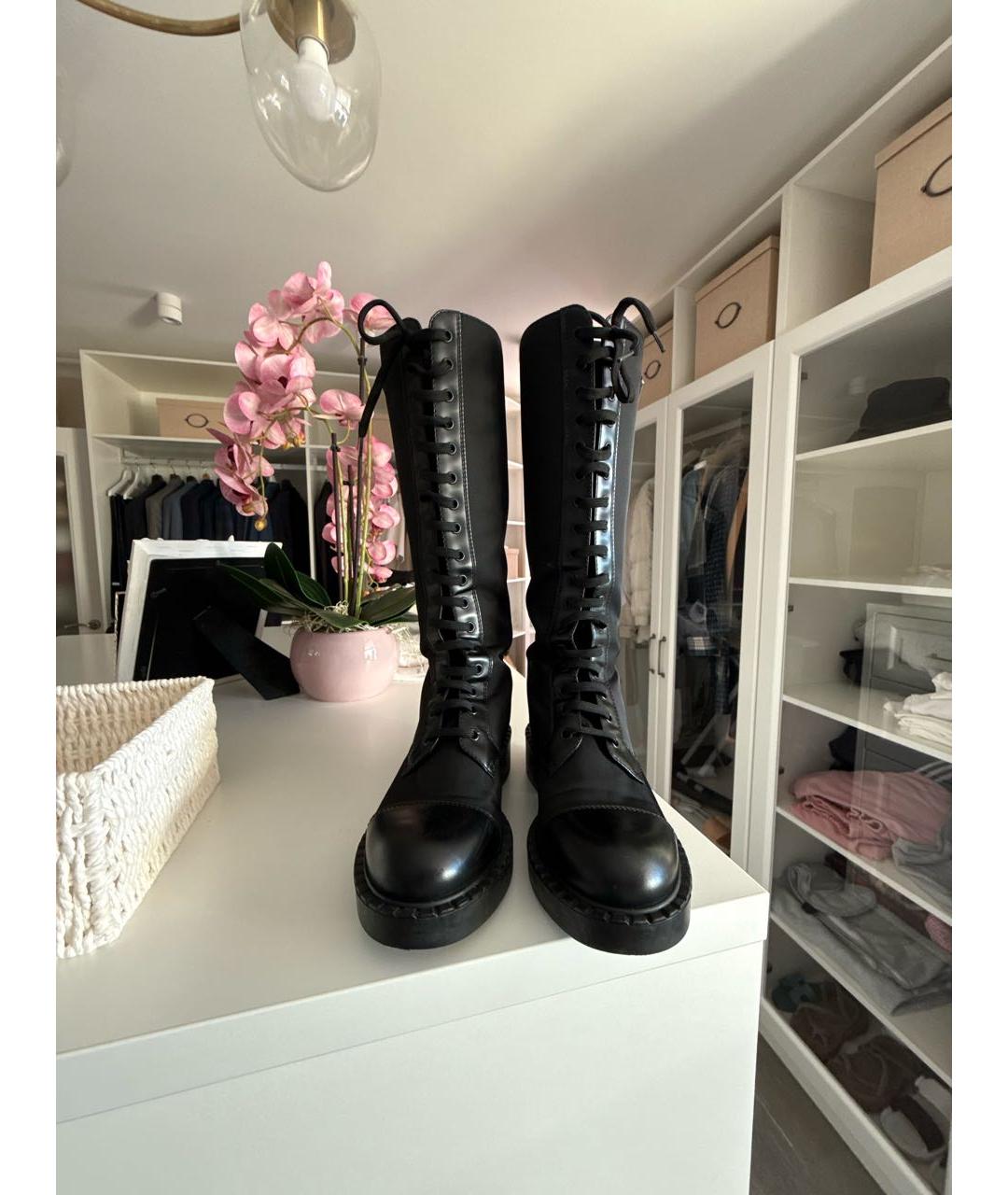 PRADA Черные неопреновые сапоги, фото 2