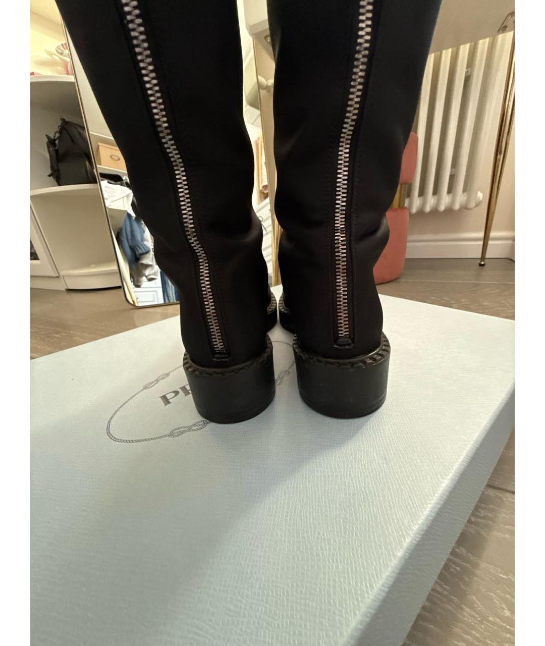 PRADA Черные неопреновые сапоги, фото 4