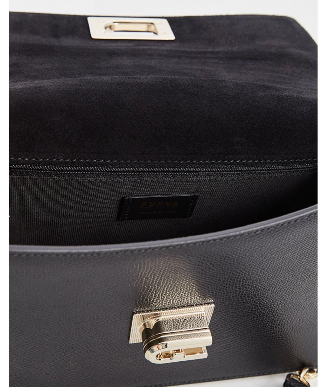 FURLA Черная кожаная сумка через плечо, фото 4